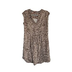 Anthropologie Pilcro Leopard Print Cap Sleeve Dress M Pockets